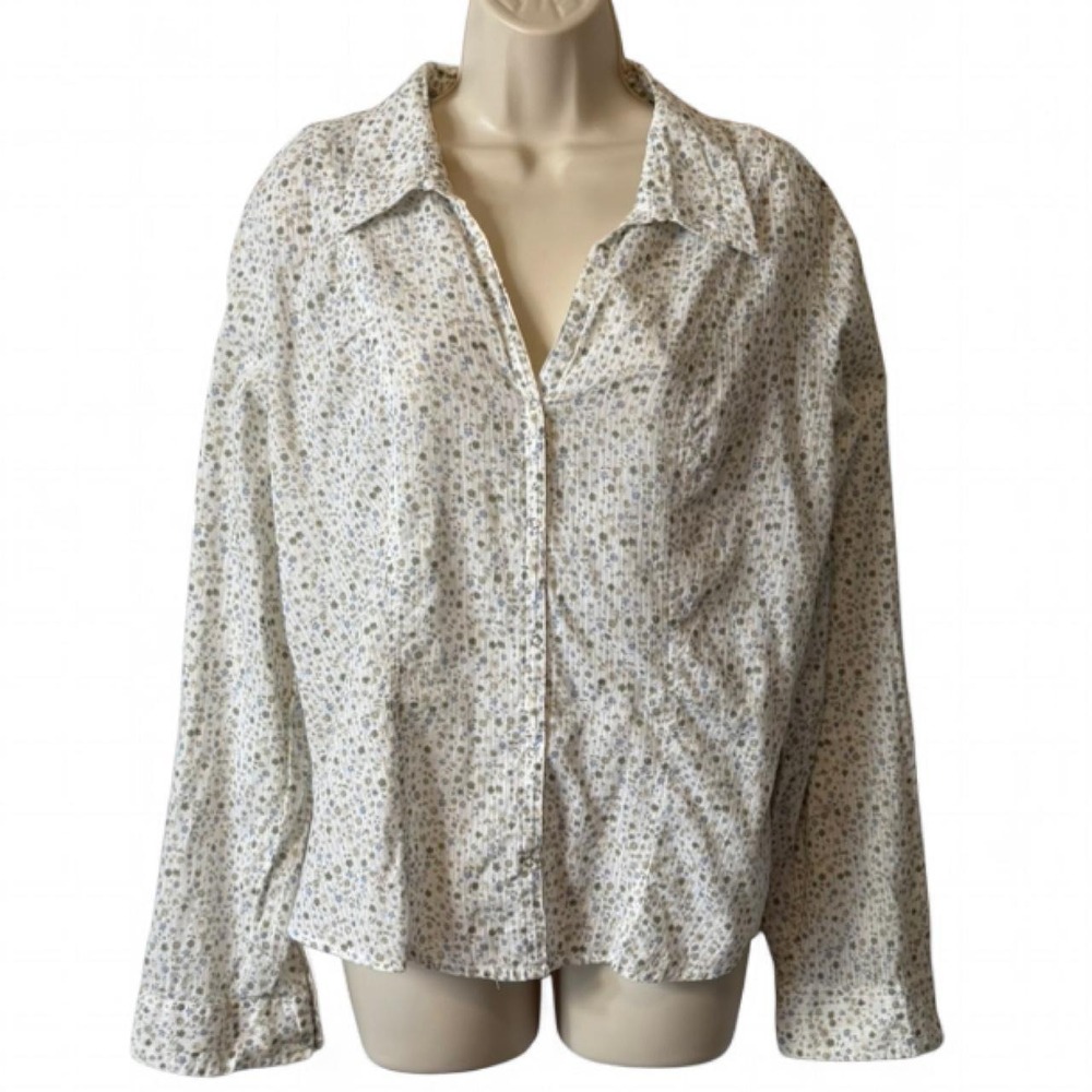 Vintage 90s/Y2K No Boundaries Floral Ditsy Print Blouse,‎ Women's Size XXL